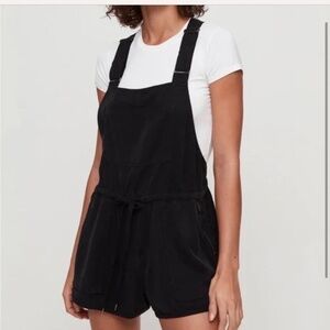 Aritzia Wilfred Free Beatriz Black Overalls Romper